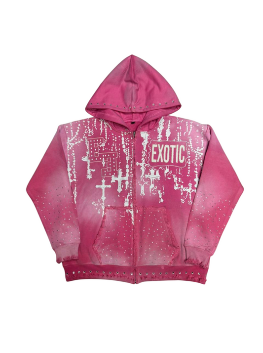 PINK EXOTIC ERA ZIPUP HOODIE